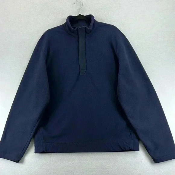 GAP Men’s Fleece 1/4 Zip Pullover Size Large Navy - Picture 1 of 11